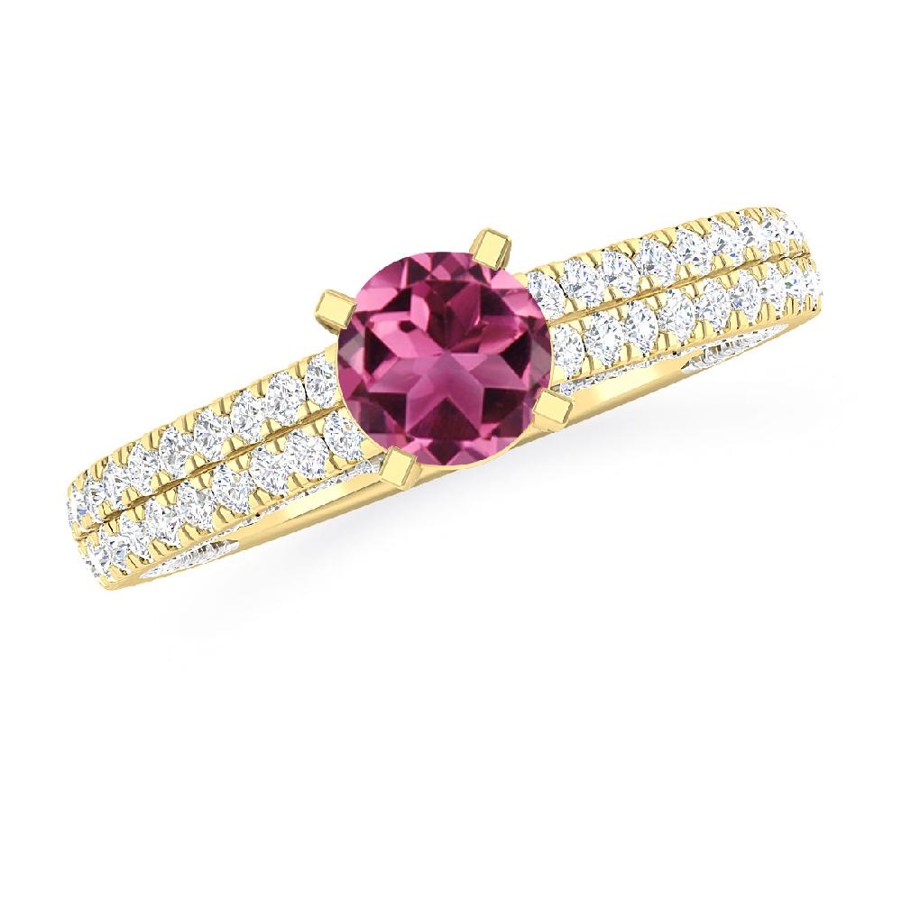 Yellow Gold - Pink Tourmaline