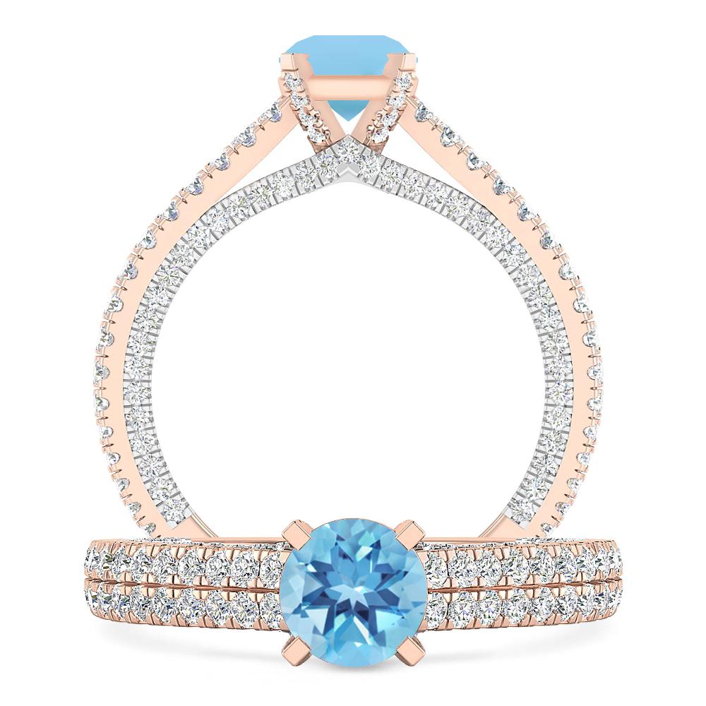 Rose Gold - Blue Topaz