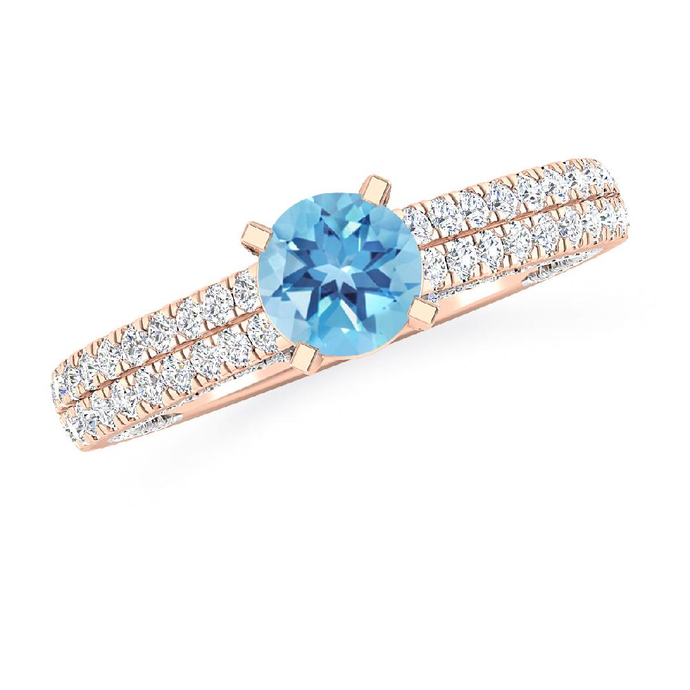 Rose Gold - Blue Topaz