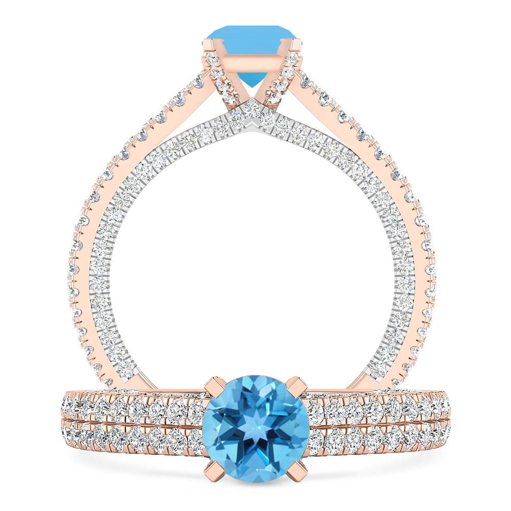 Rose Gold - Blue Topaz