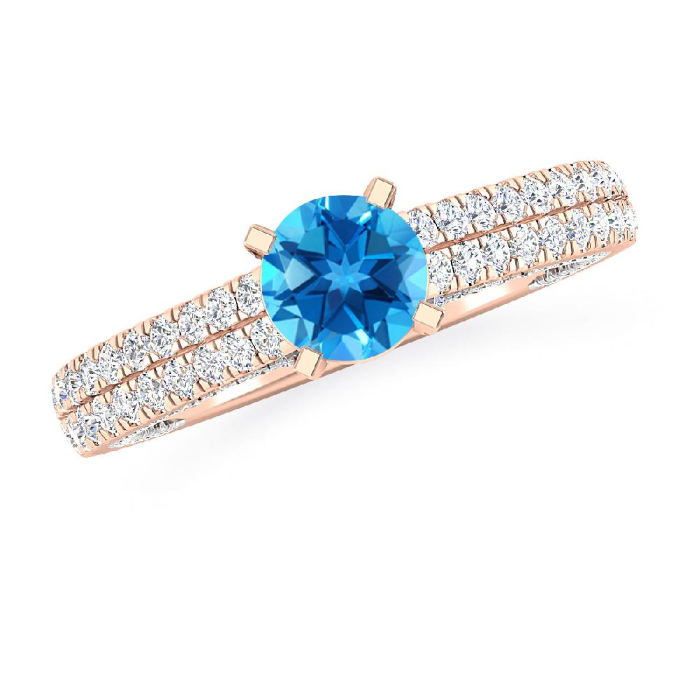 Rose Gold - Blue Topaz