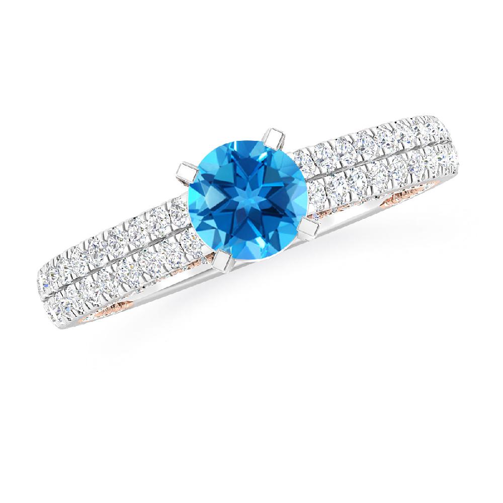 White Gold - Blue Topaz