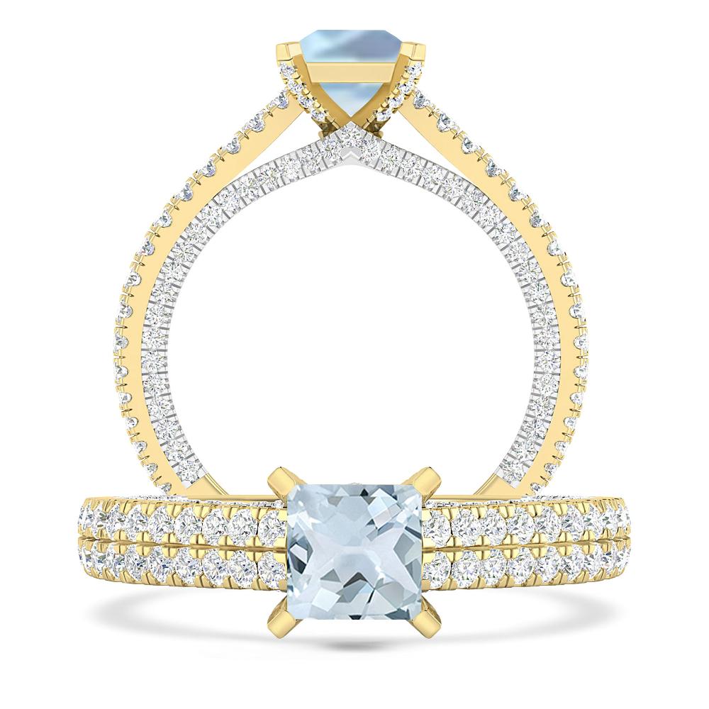 Yellow Gold - Aquamarine