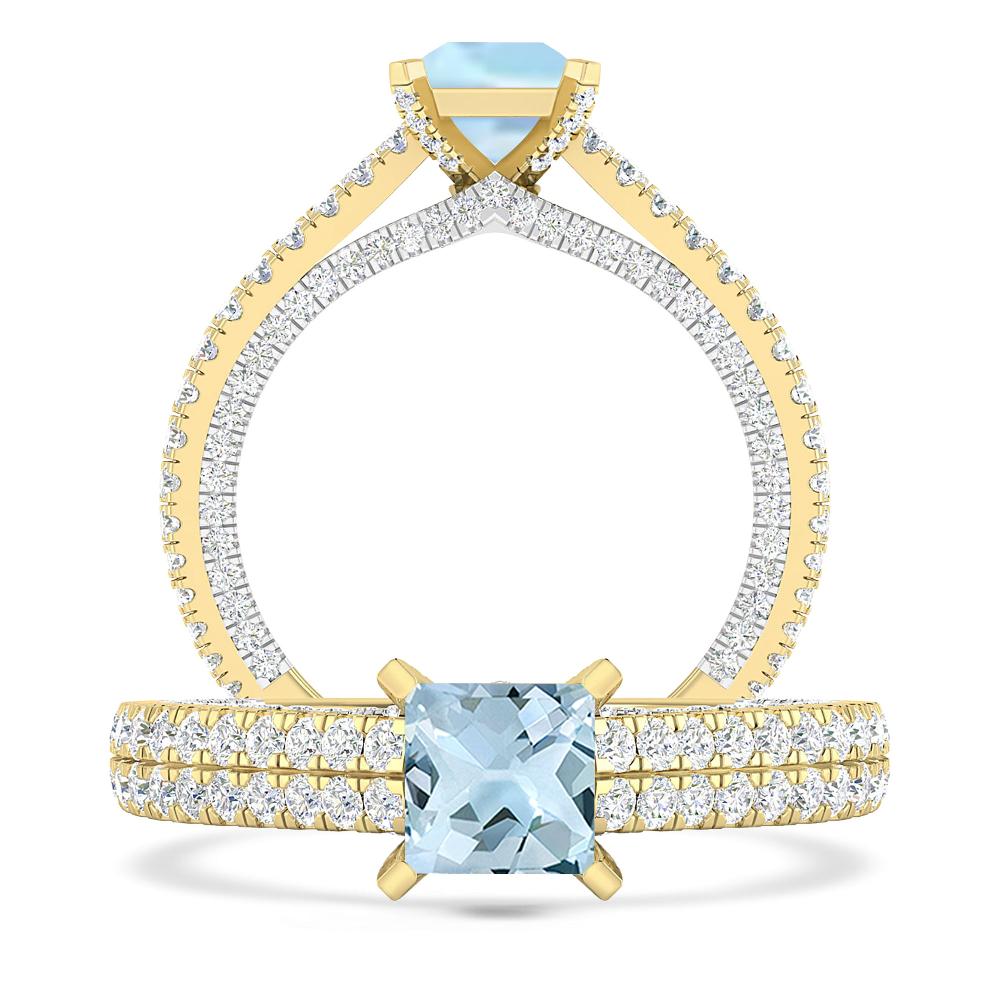 Yellow Gold - Aquamarine