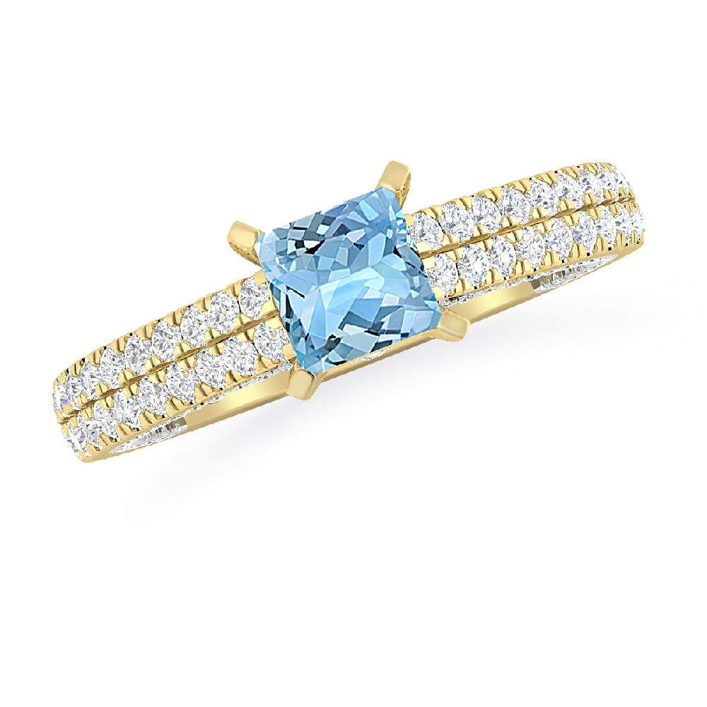 Yellow Gold - Aquamarine