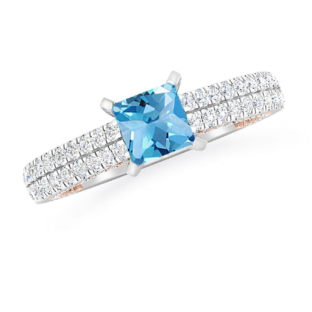 White Gold - Blue Topaz