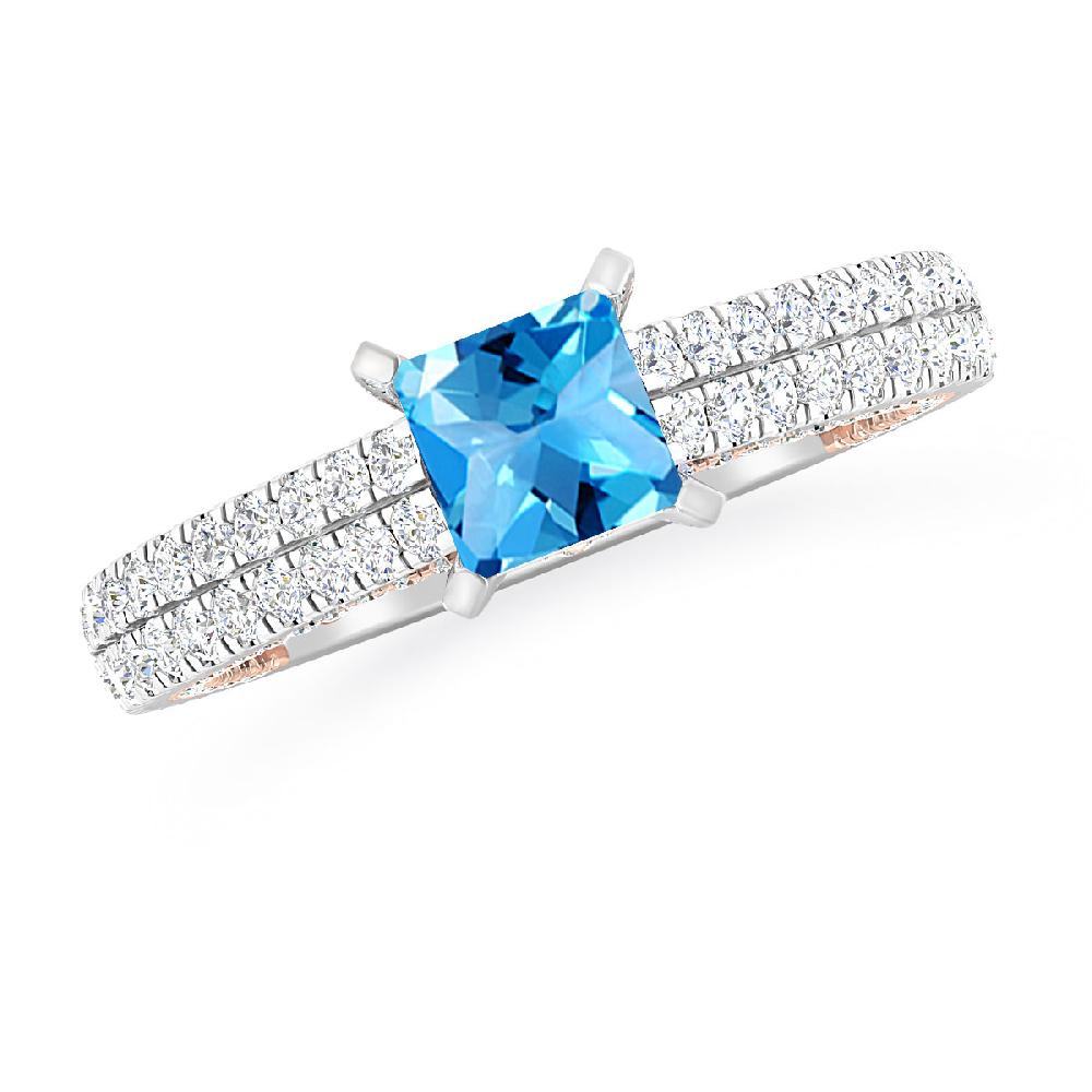 White Gold - Blue Topaz