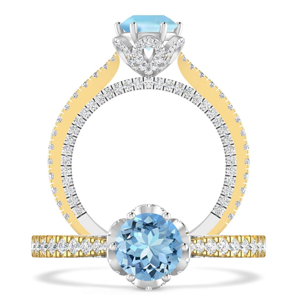 Yellow Gold - Aquamarine