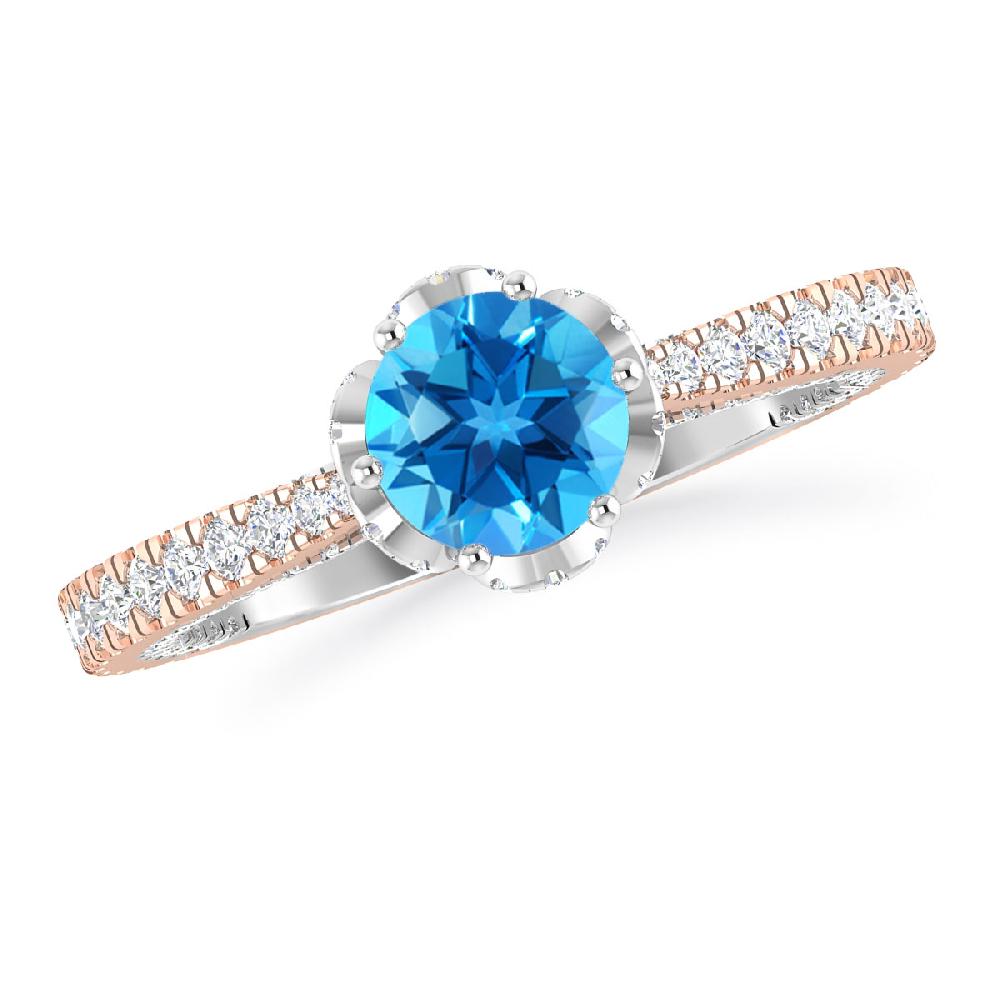 Rose Gold - Blue Topaz