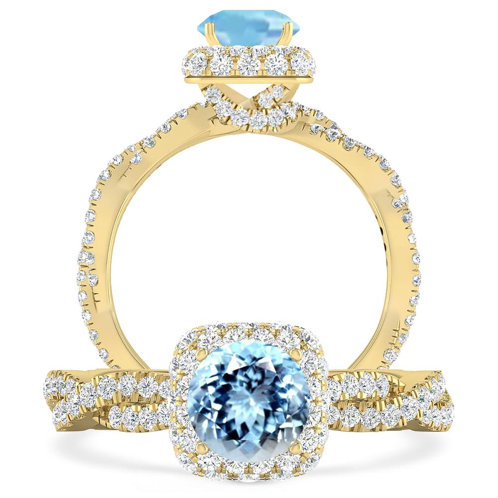 Yellow Gold - Aquamarine