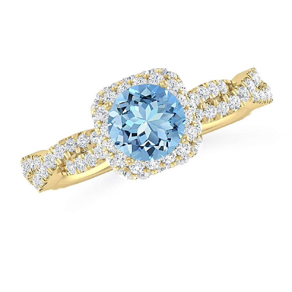 Yellow Gold - Aquamarine