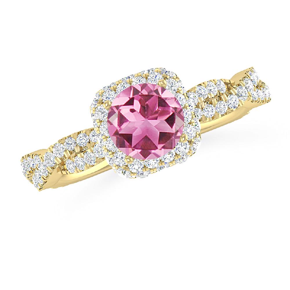 Yellow Gold - Pink Tourmaline