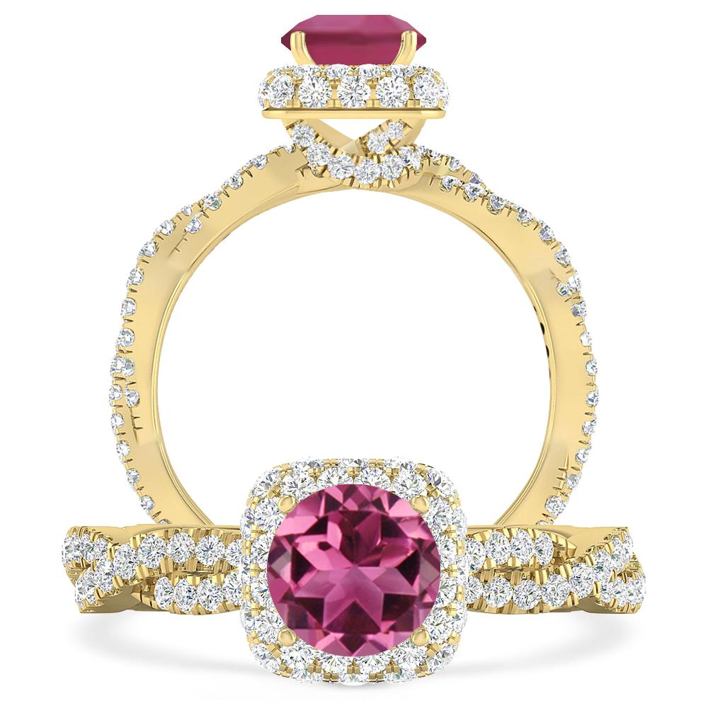 Yellow Gold - Pink Tourmaline