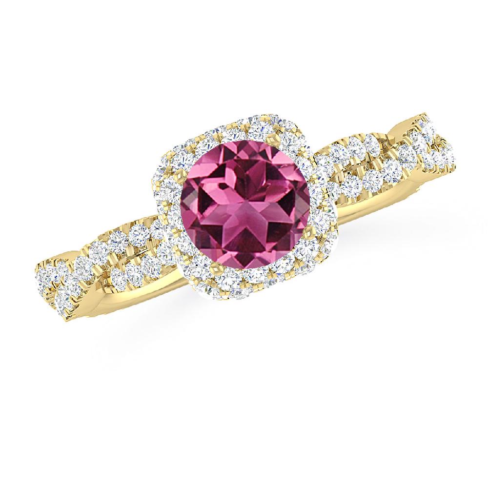 Yellow Gold - Pink Tourmaline