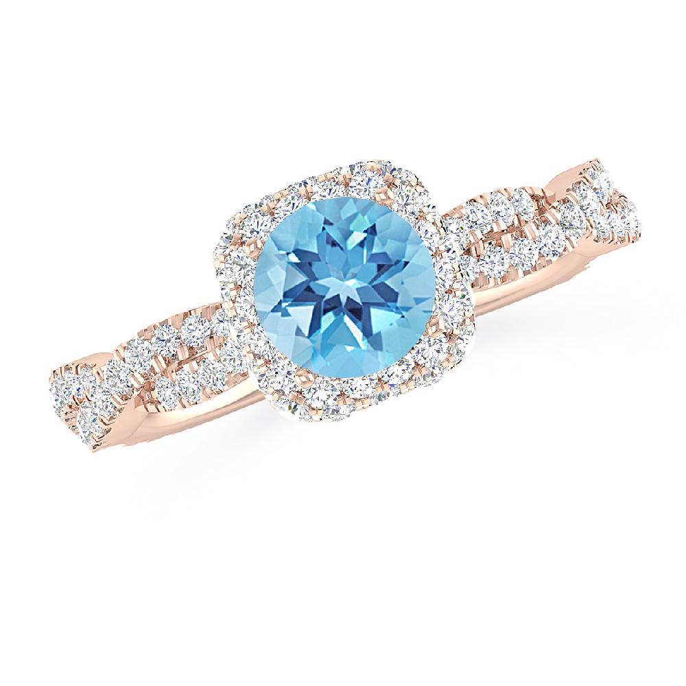 Rose Gold - Blue Topaz