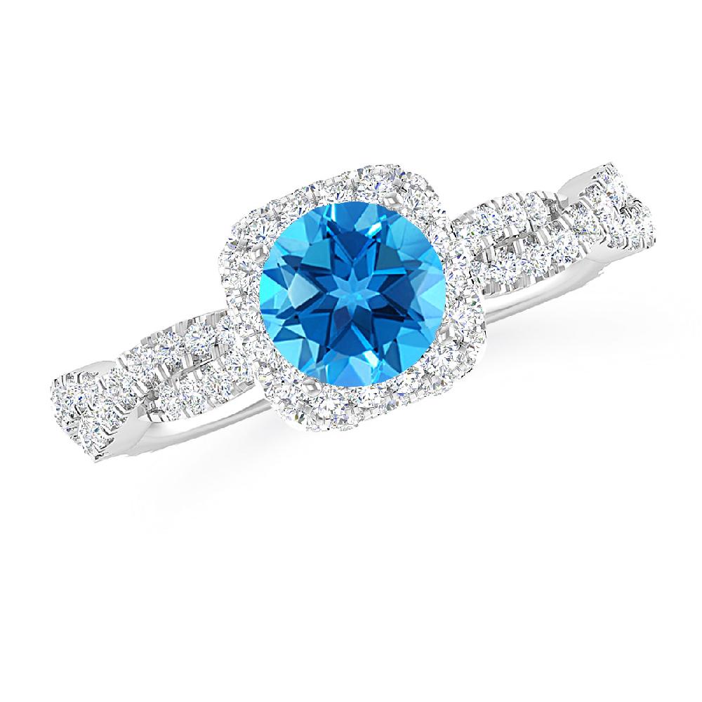 White Gold - Blue Topaz