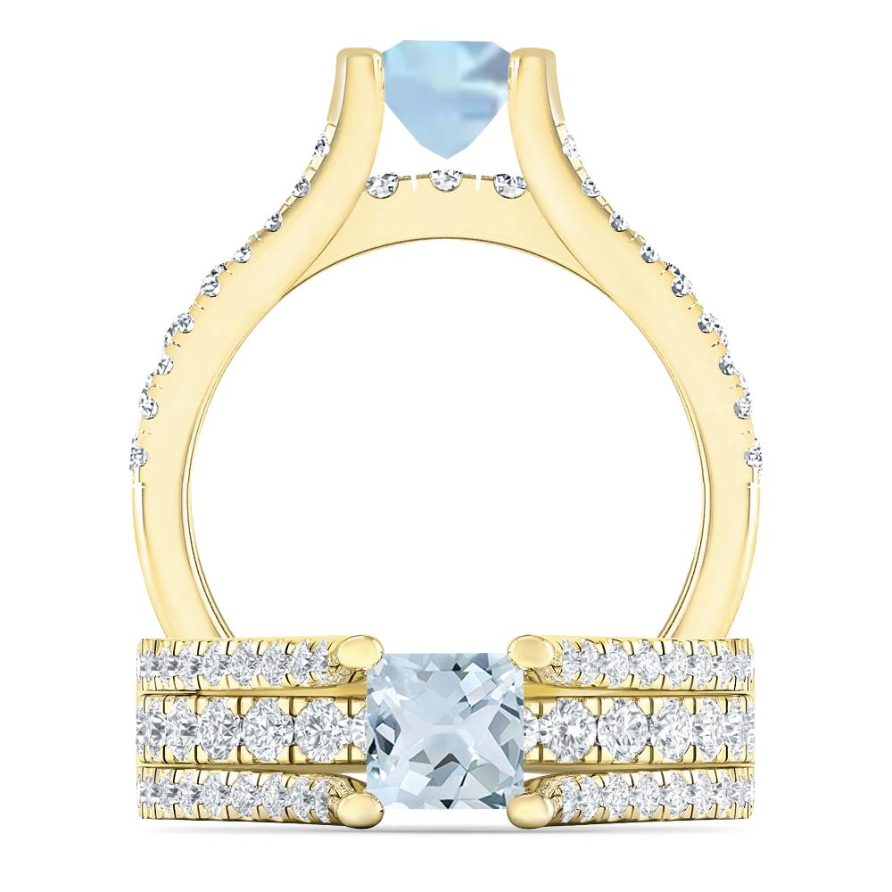 Yellow Gold - Aquamarine