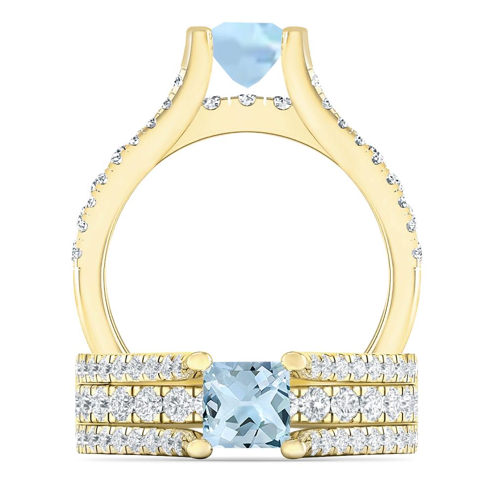 Yellow Gold - Aquamarine