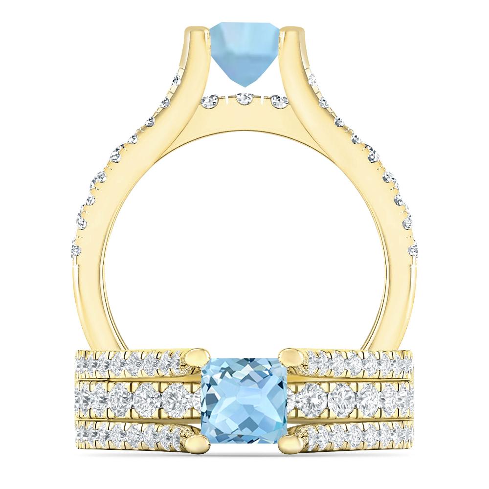 Yellow Gold - Aquamarine