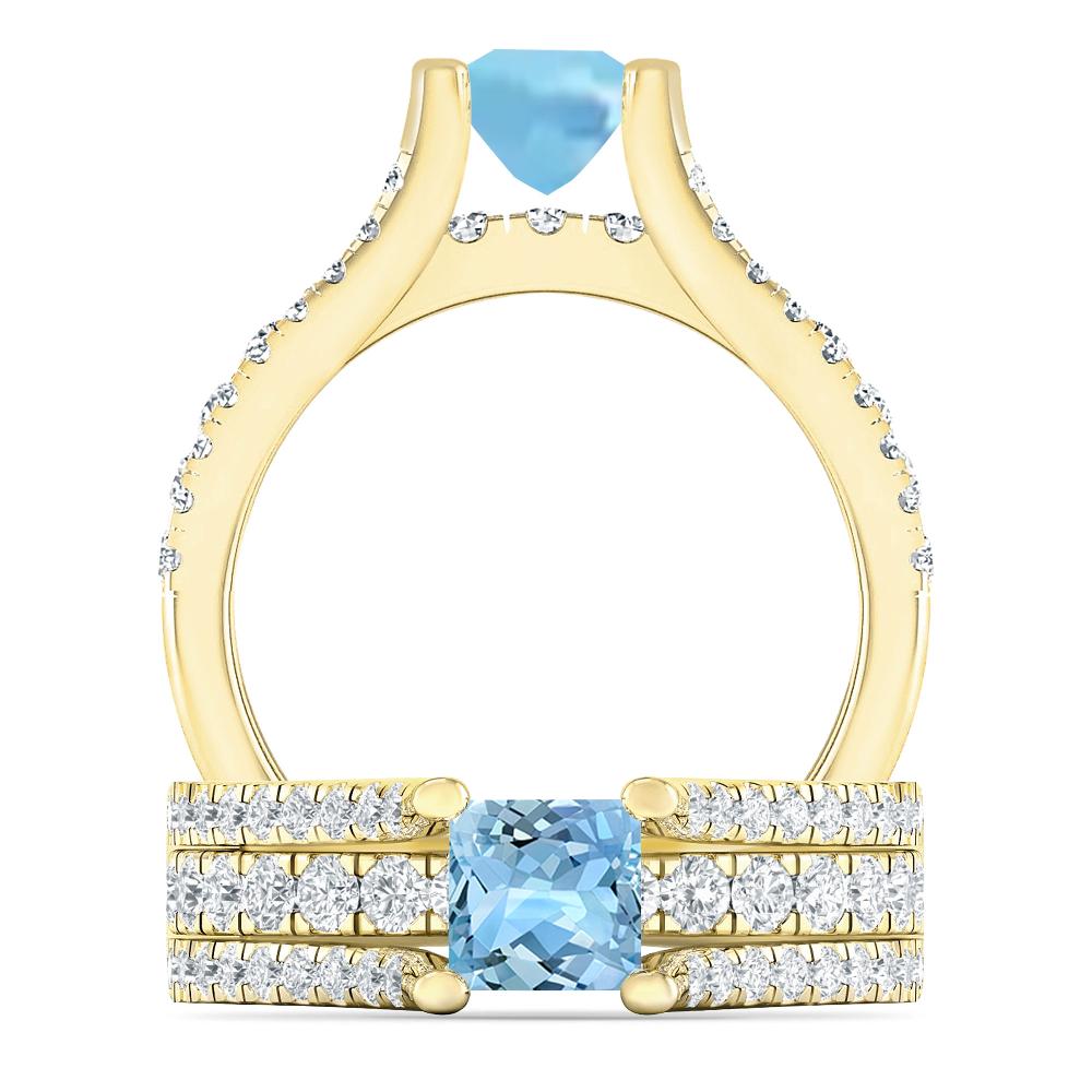 Yellow Gold - Aquamarine