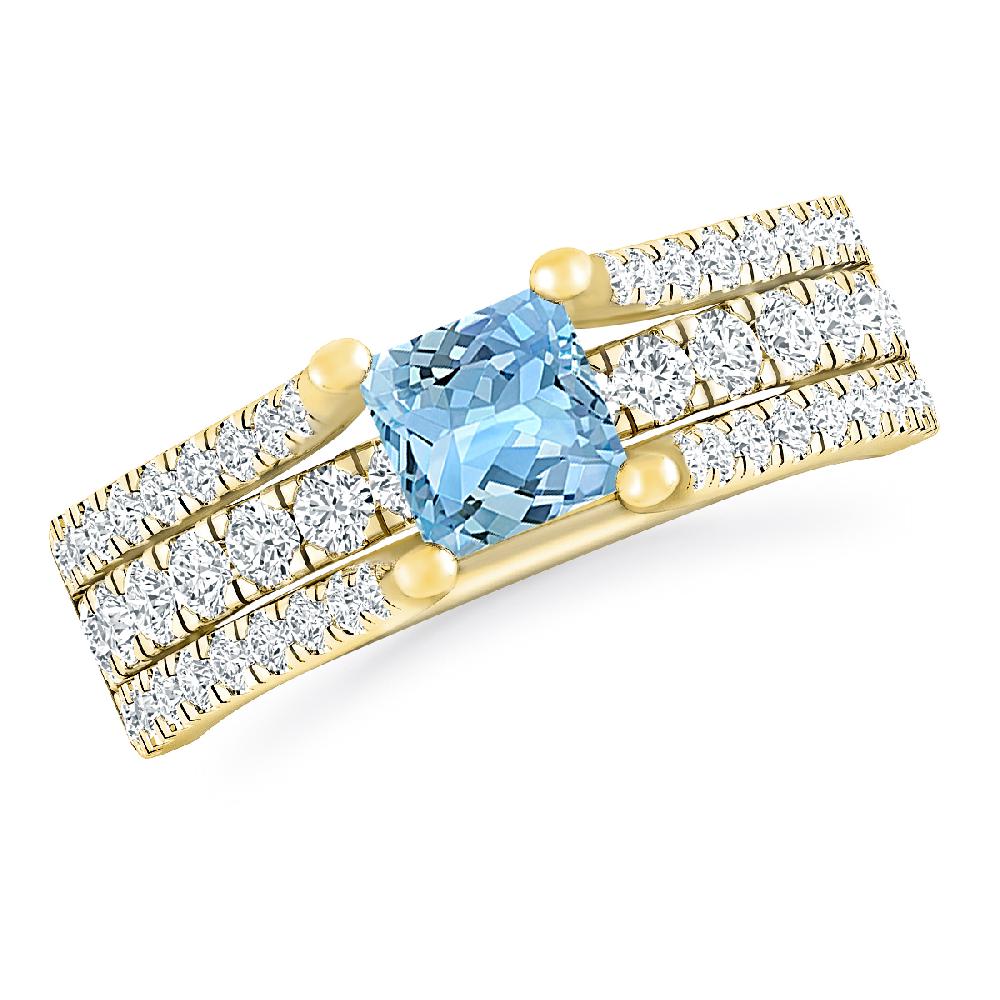 Yellow Gold - Aquamarine