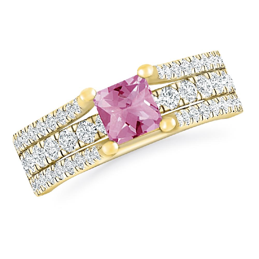 Yellow Gold - Pink Tourmaline