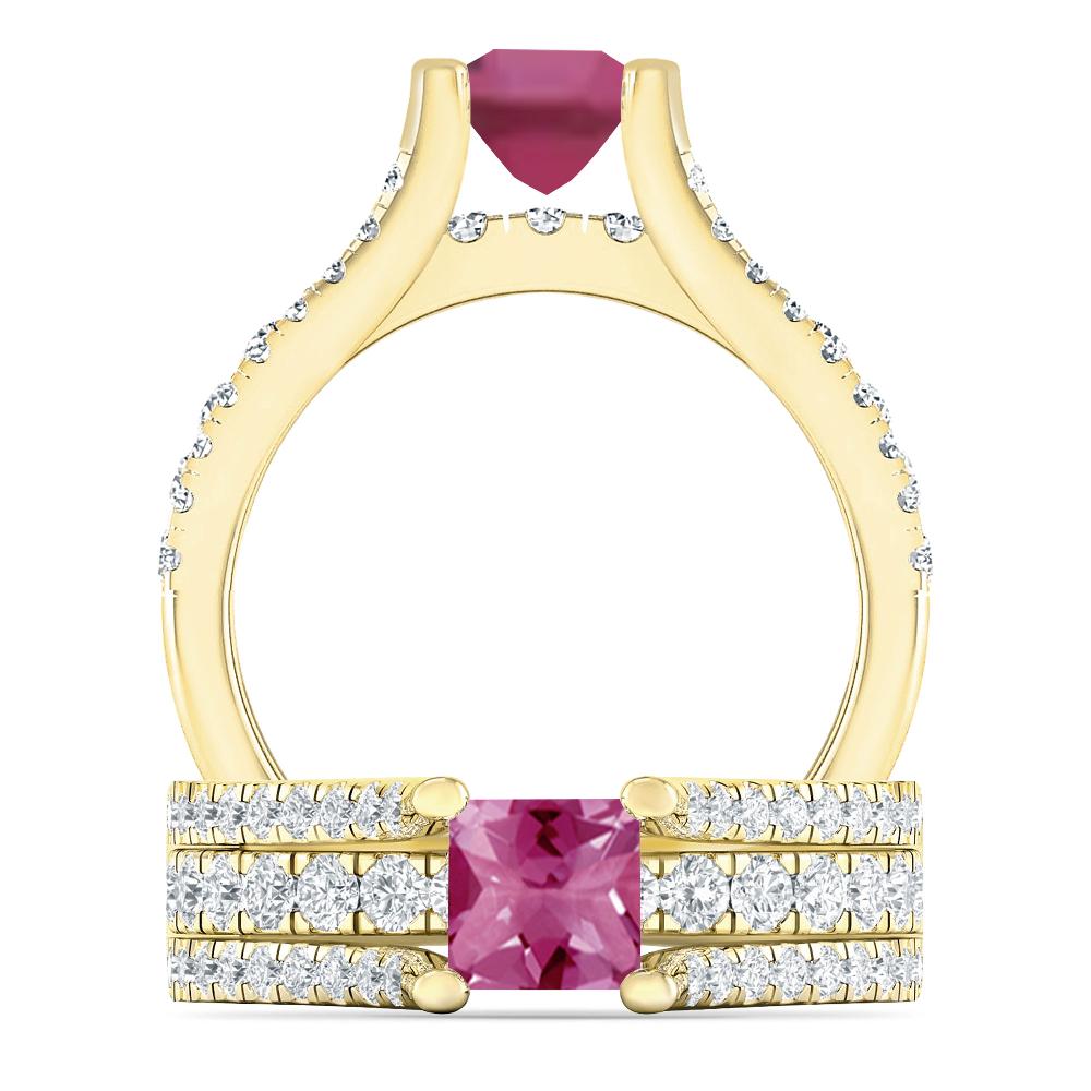 Yellow Gold - Pink Tourmaline