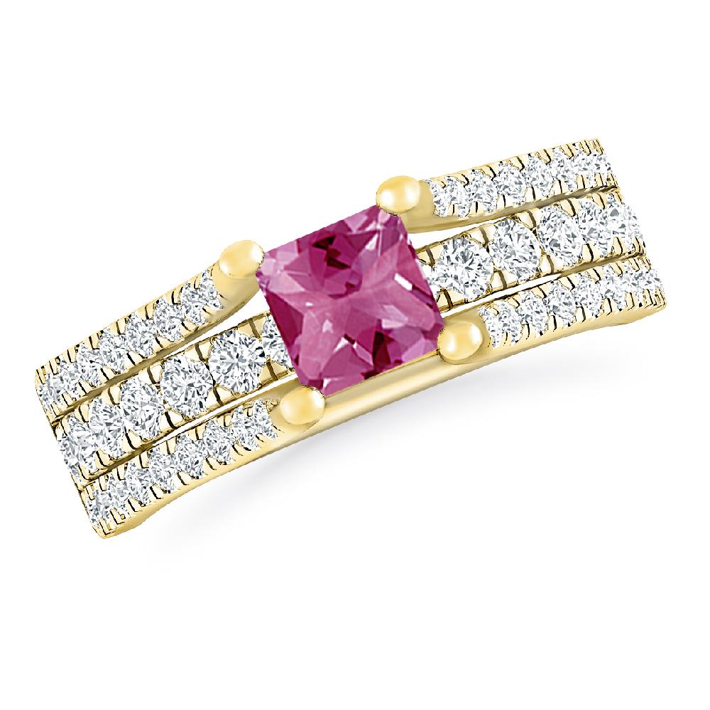 Yellow Gold - Pink Tourmaline