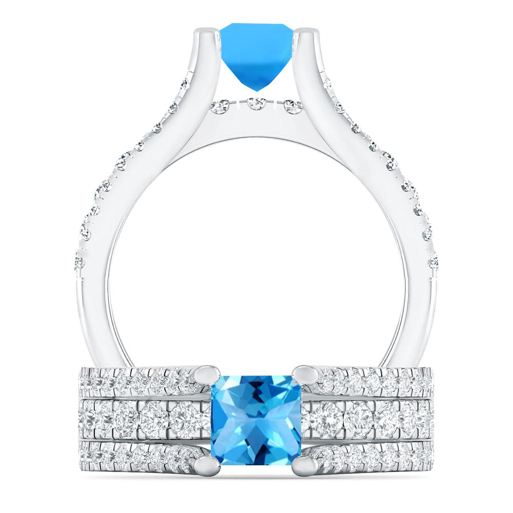 White Gold - Blue Topaz