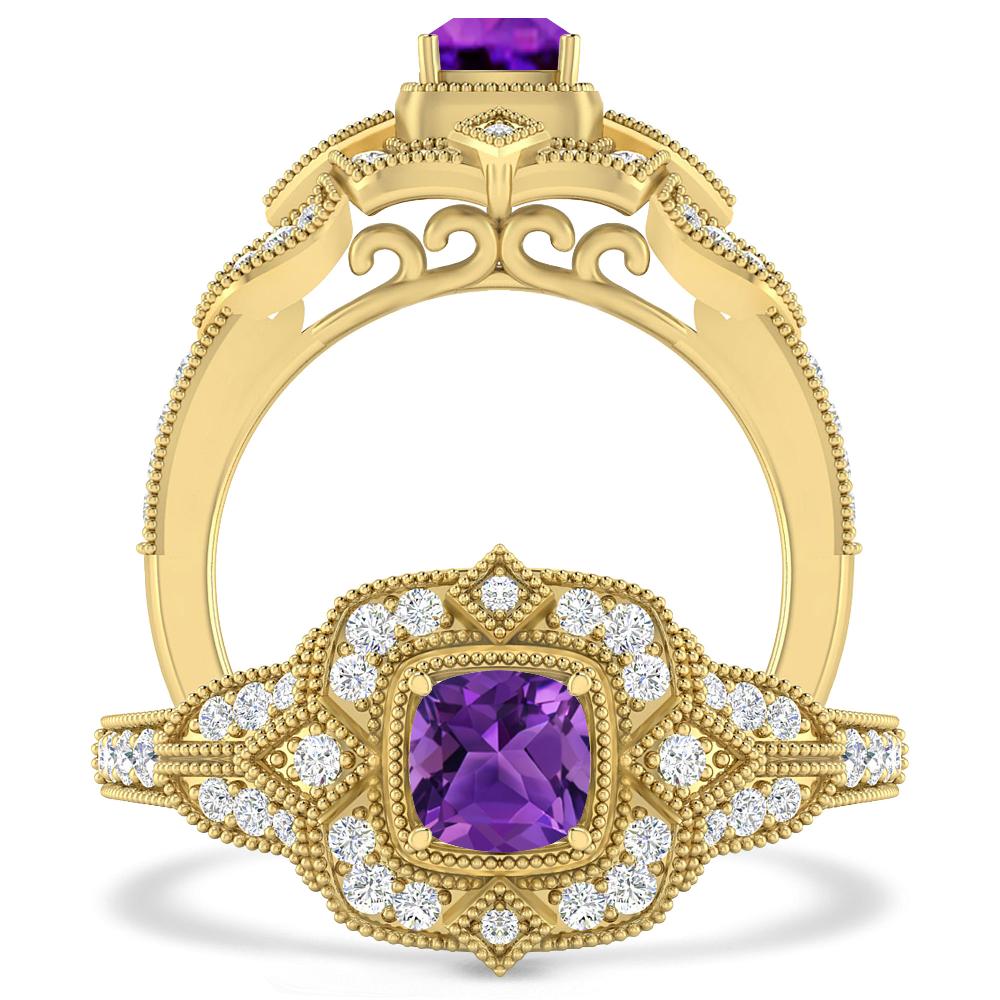 Yellow Gold - Amethyst