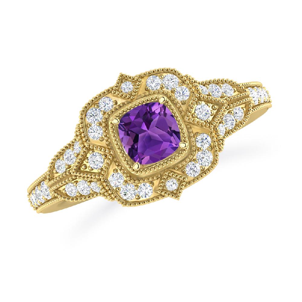 Yellow Gold - Amethyst