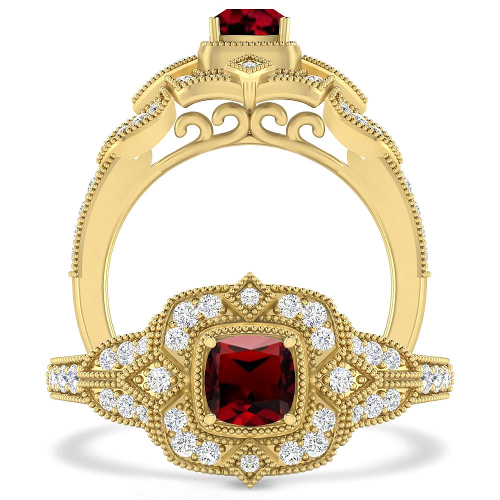 Yellow Gold - Garnet