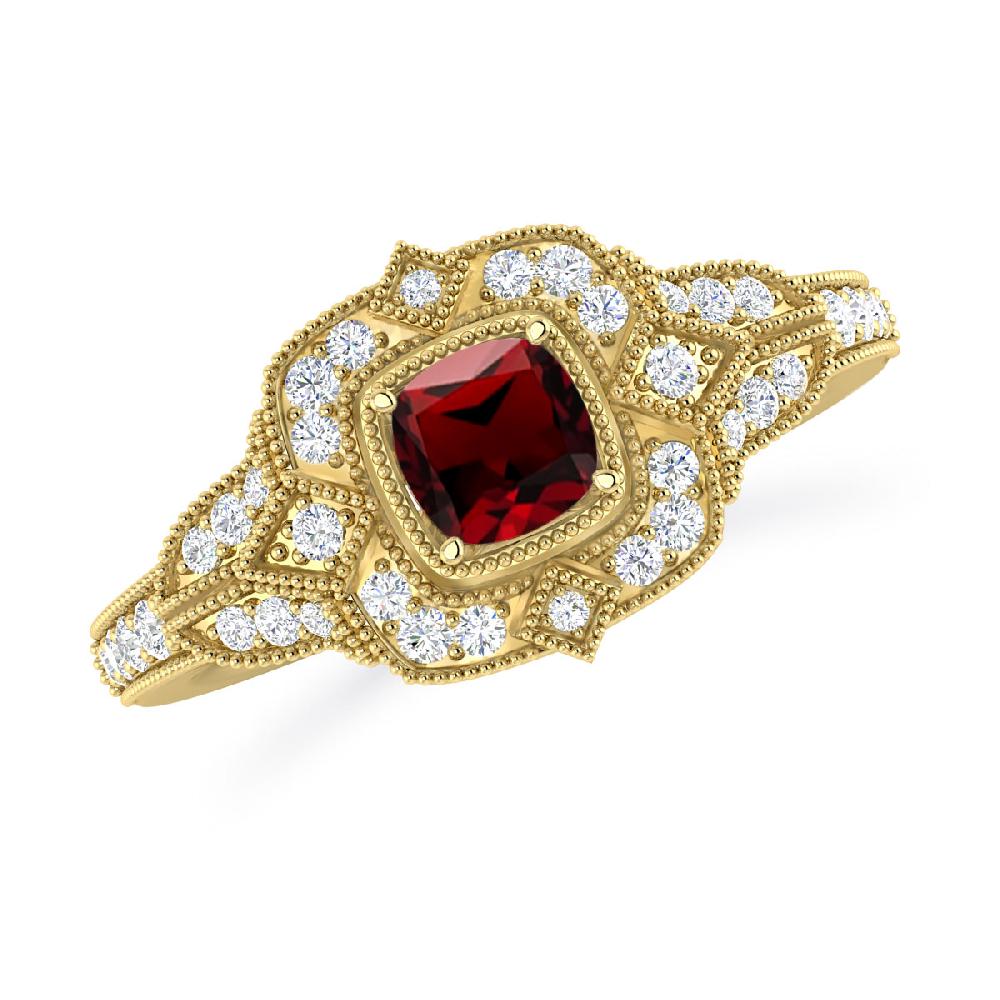 Yellow Gold - Garnet