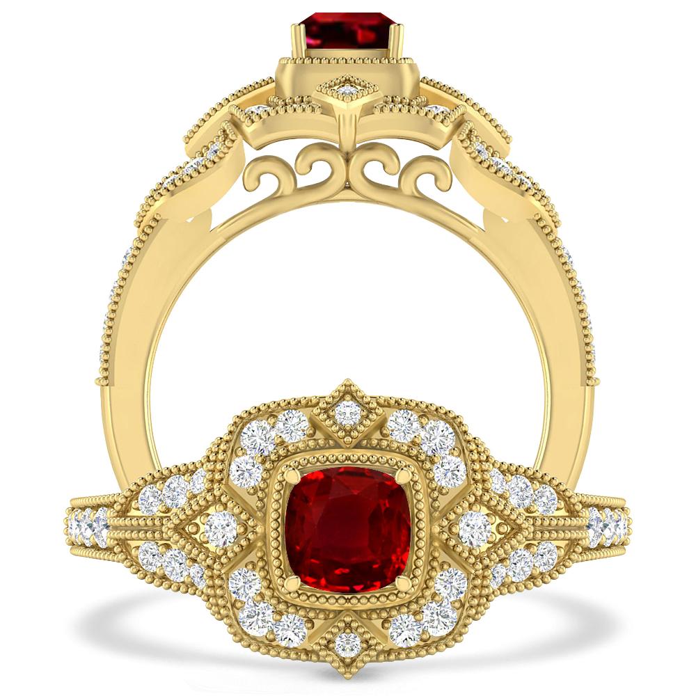 Yellow Gold - Ruby