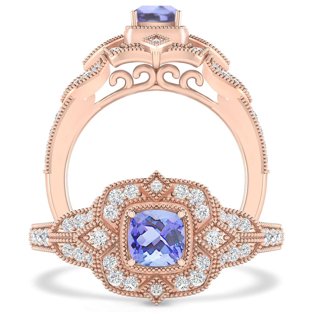 Rose Gold - Tanzanite