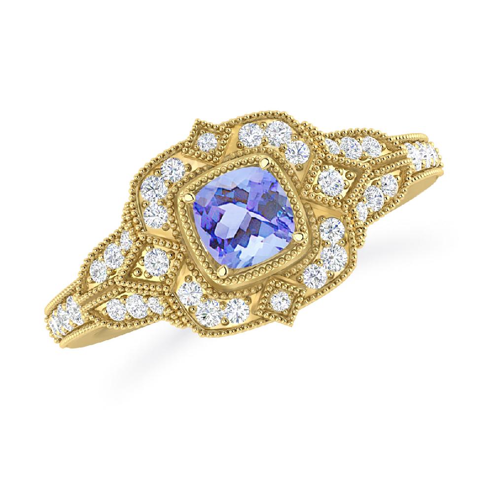 Yellow Gold - Tanzanite