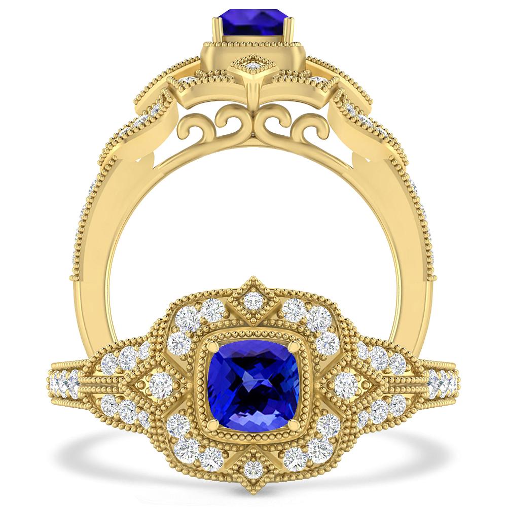 Yellow Gold - Tanzanite