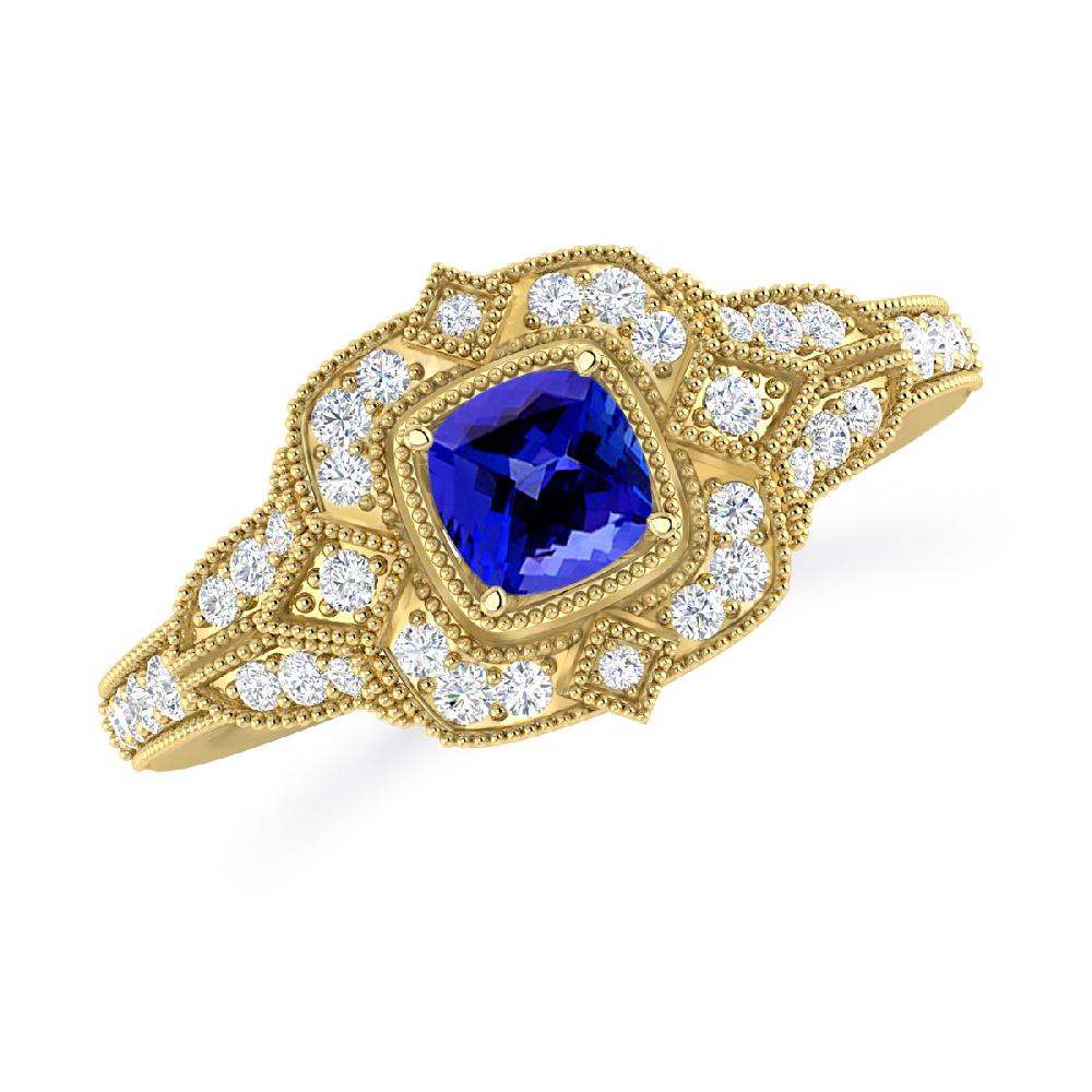 Yellow Gold - Tanzanite