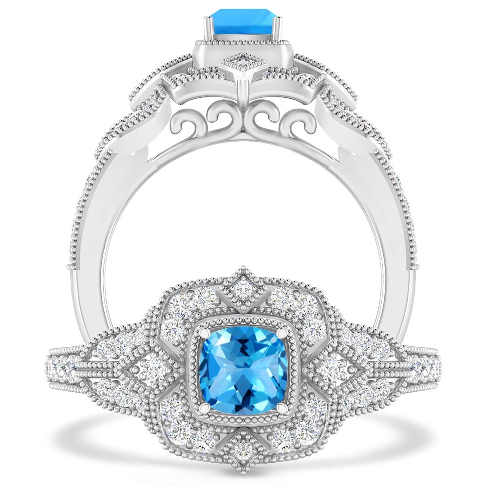 White Gold - Blue Topaz