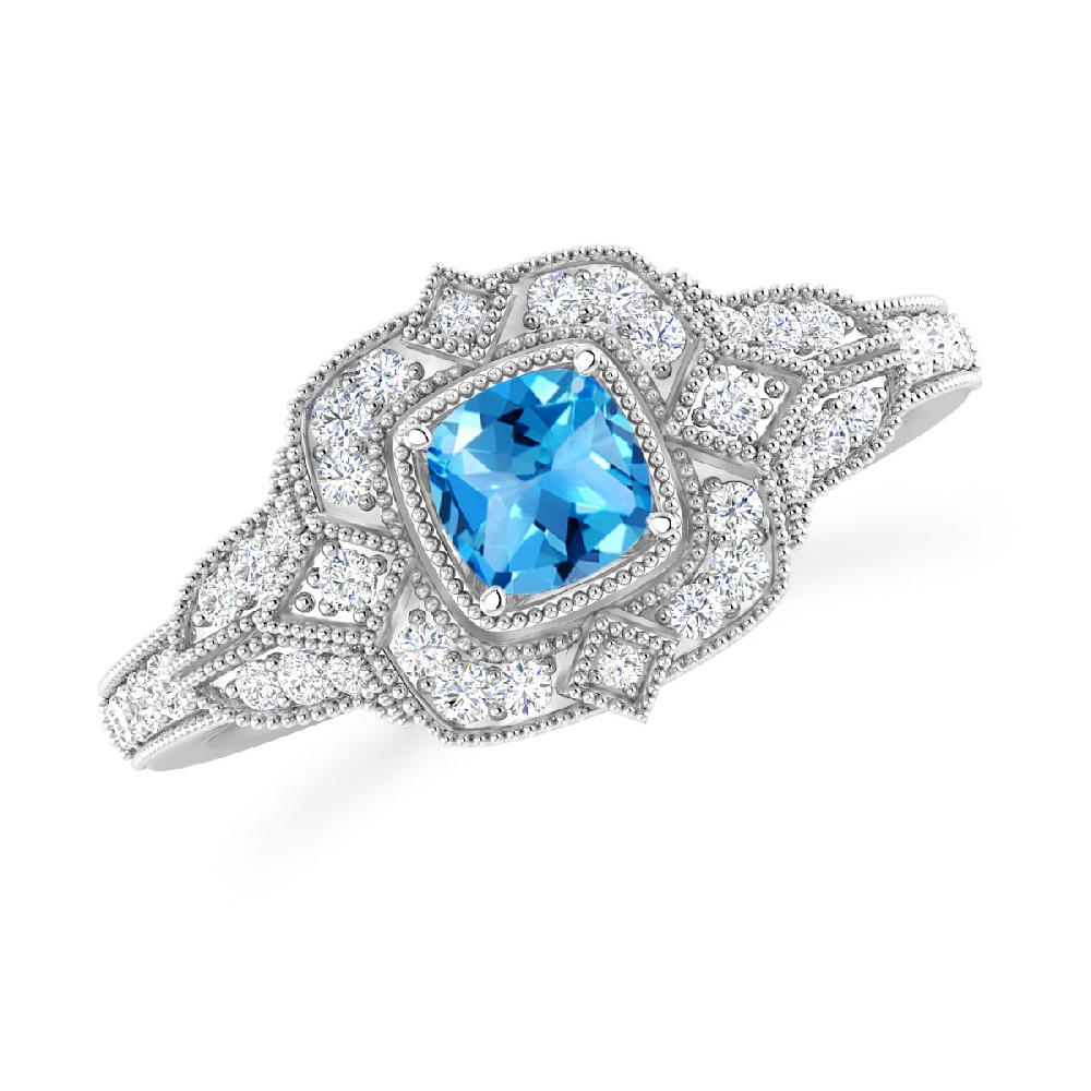 White Gold - Blue Topaz