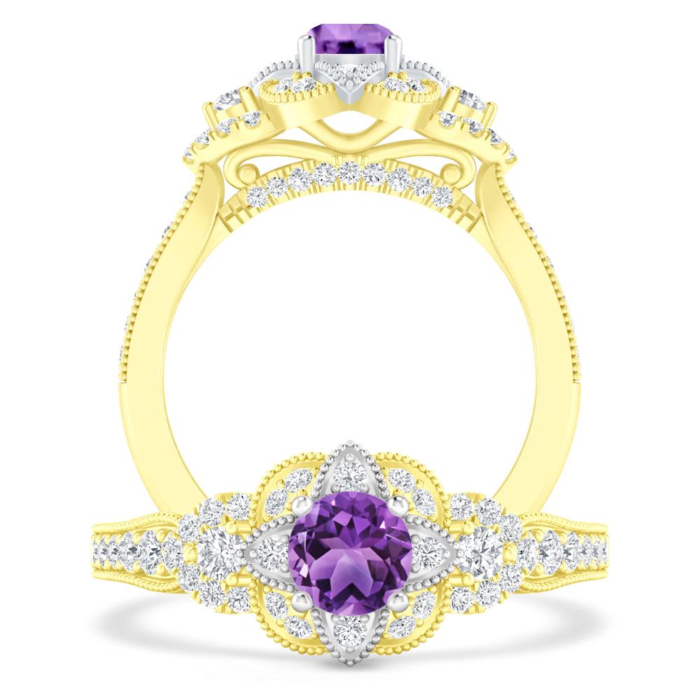 Yellow Gold - Amethyst