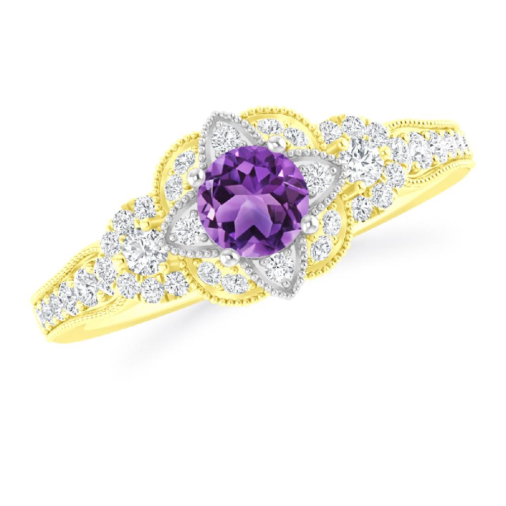 Yellow Gold - Amethyst