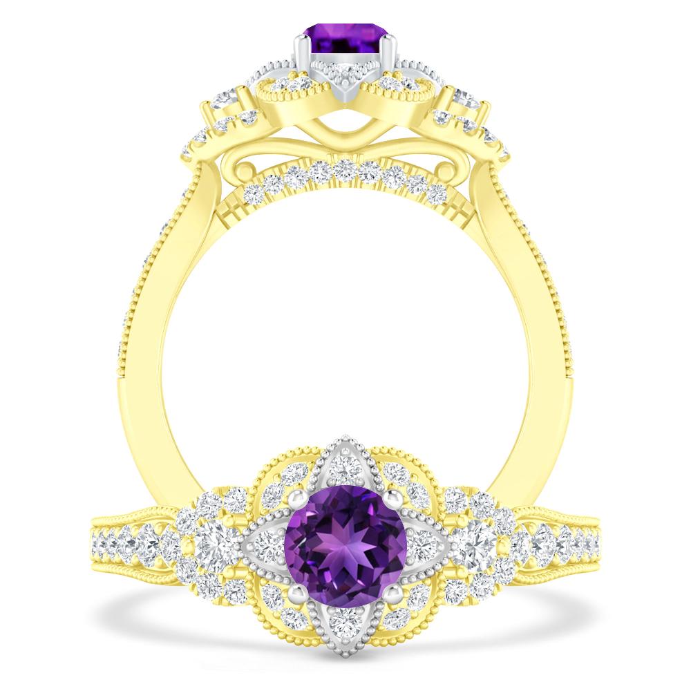 Yellow Gold - Amethyst