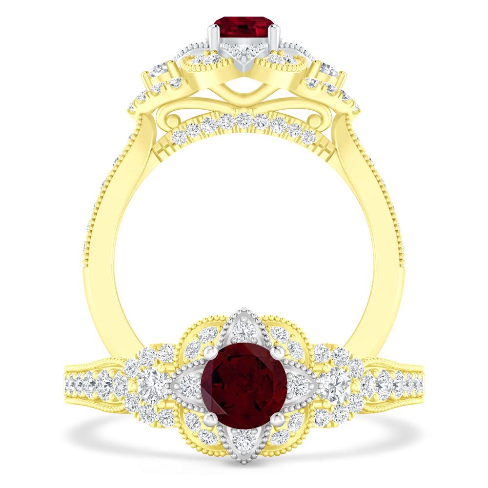 Yellow Gold - Garnet