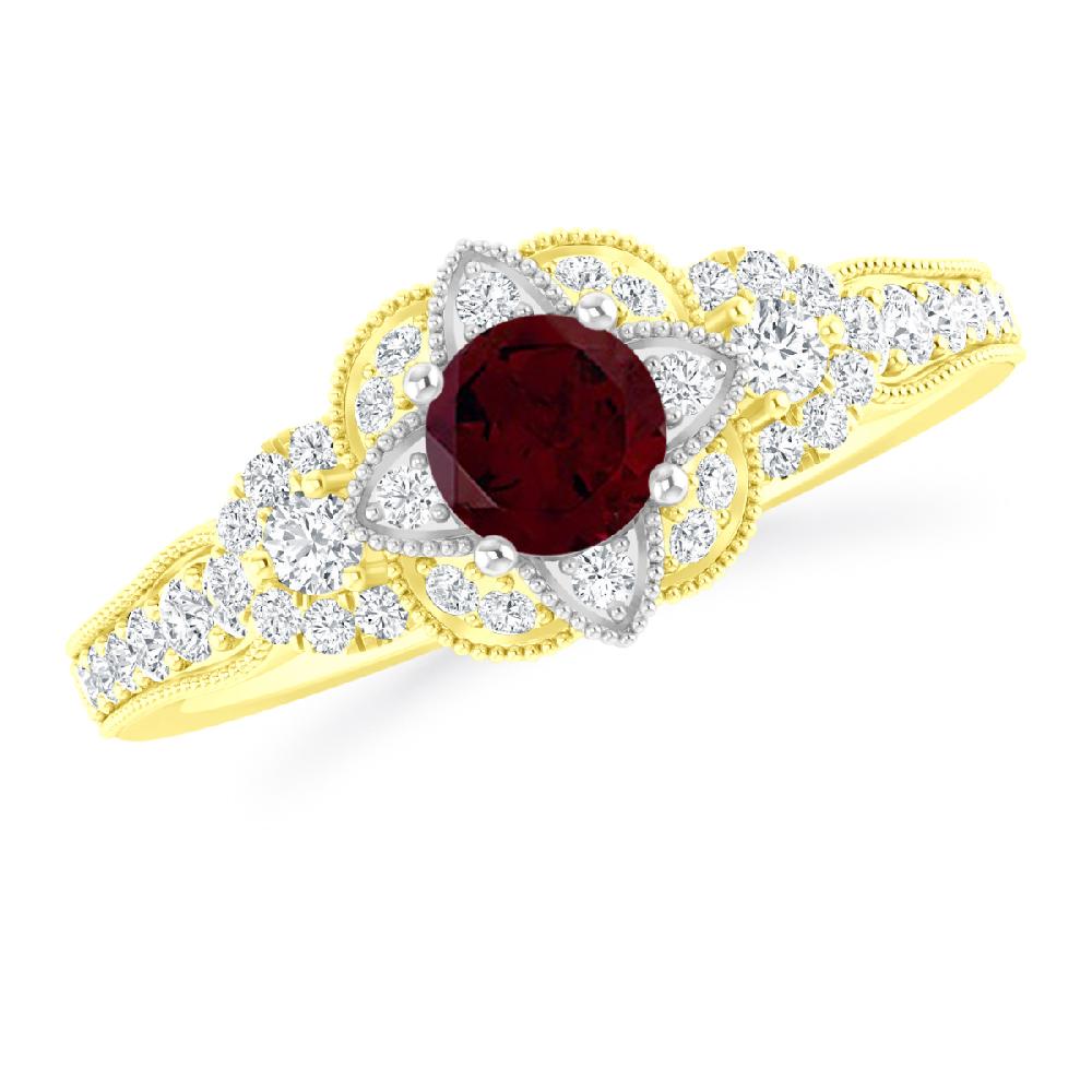 Yellow Gold - Garnet