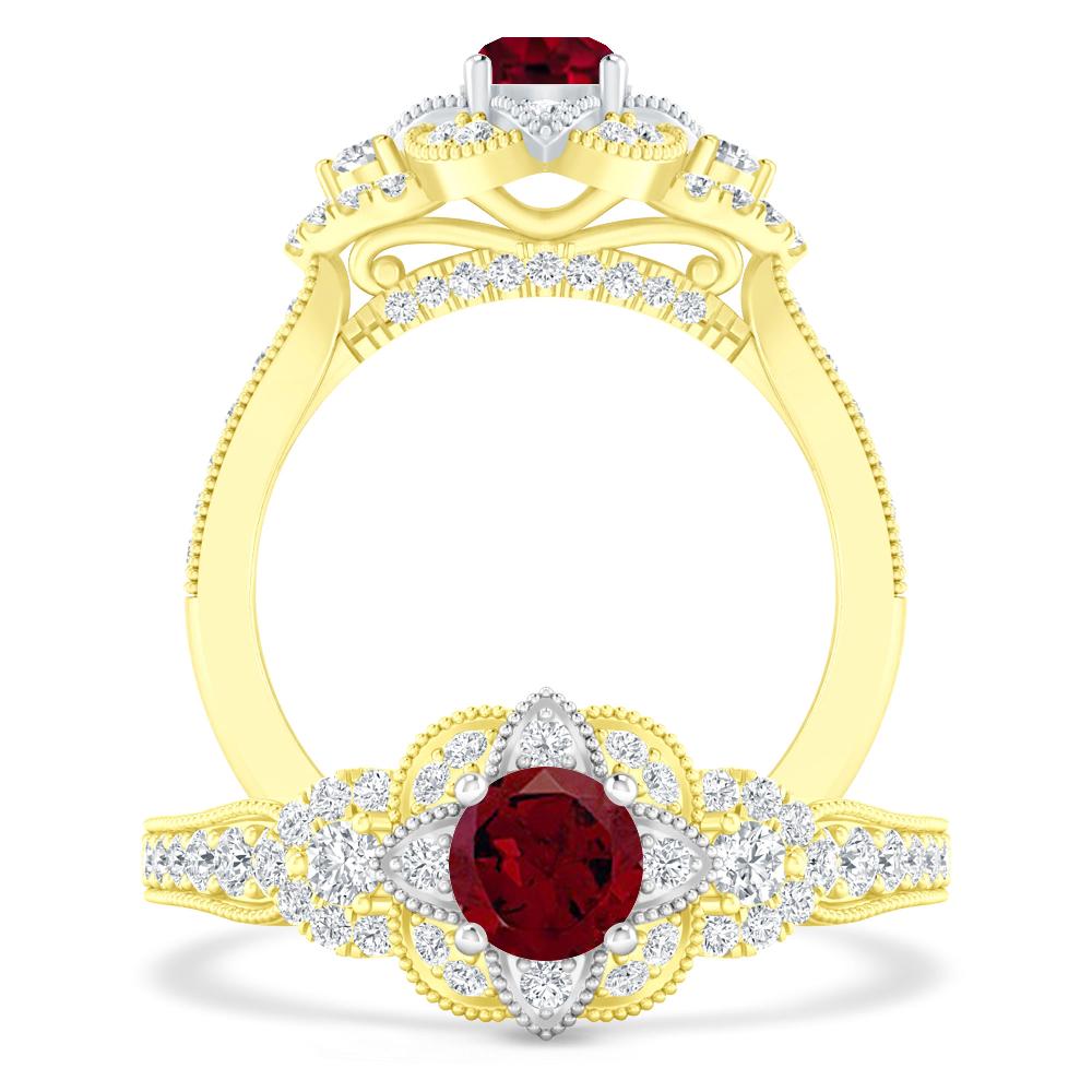 Yellow Gold - Garnet