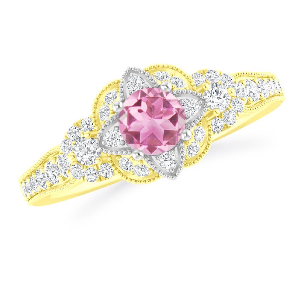 Yellow Gold - Pink Tourmaline