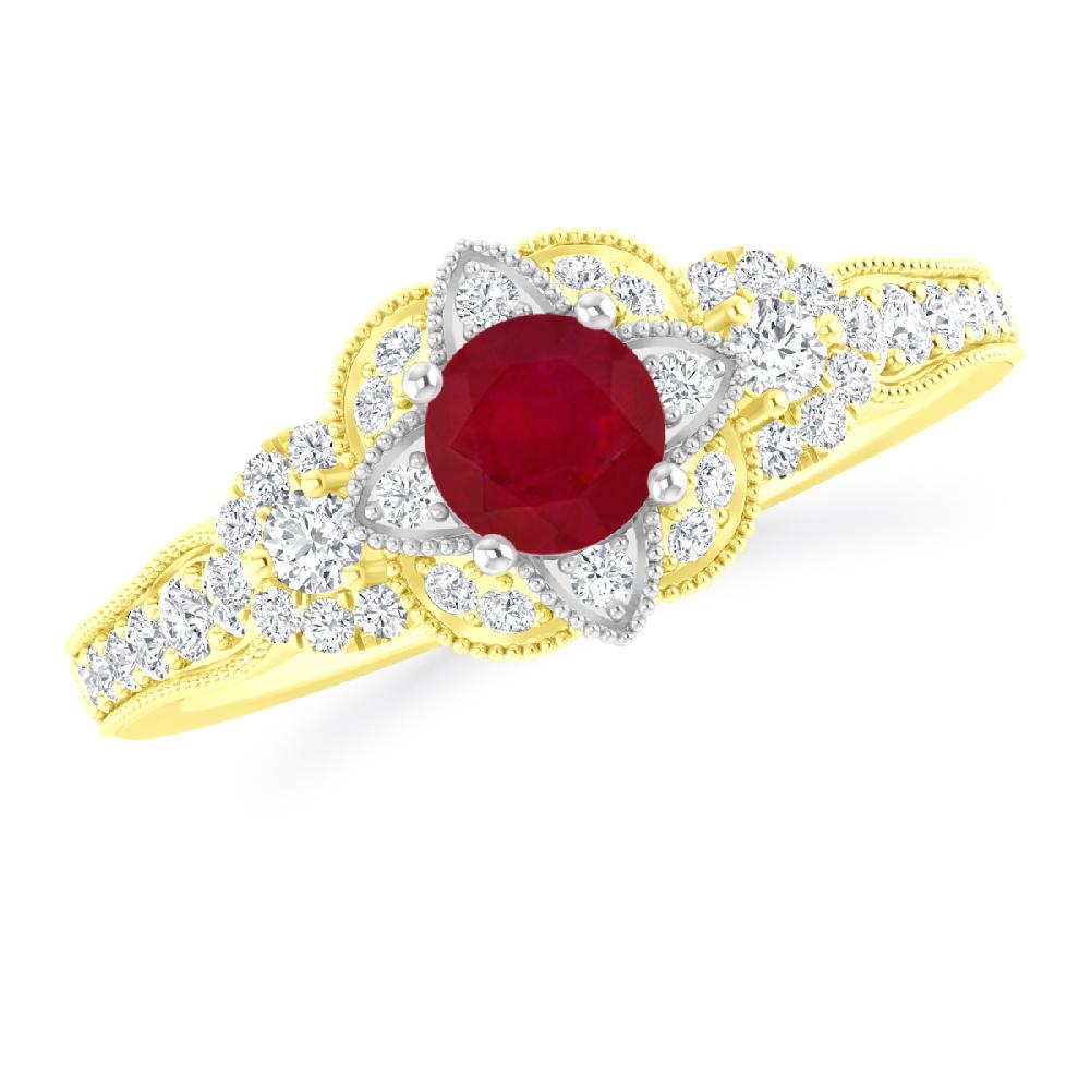 Yellow Gold - Ruby