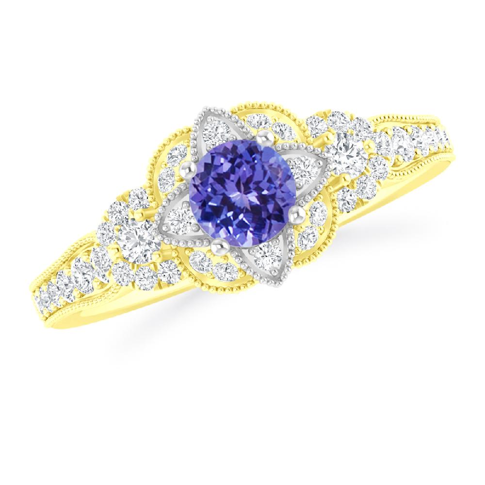 Yellow Gold - Tanzanite