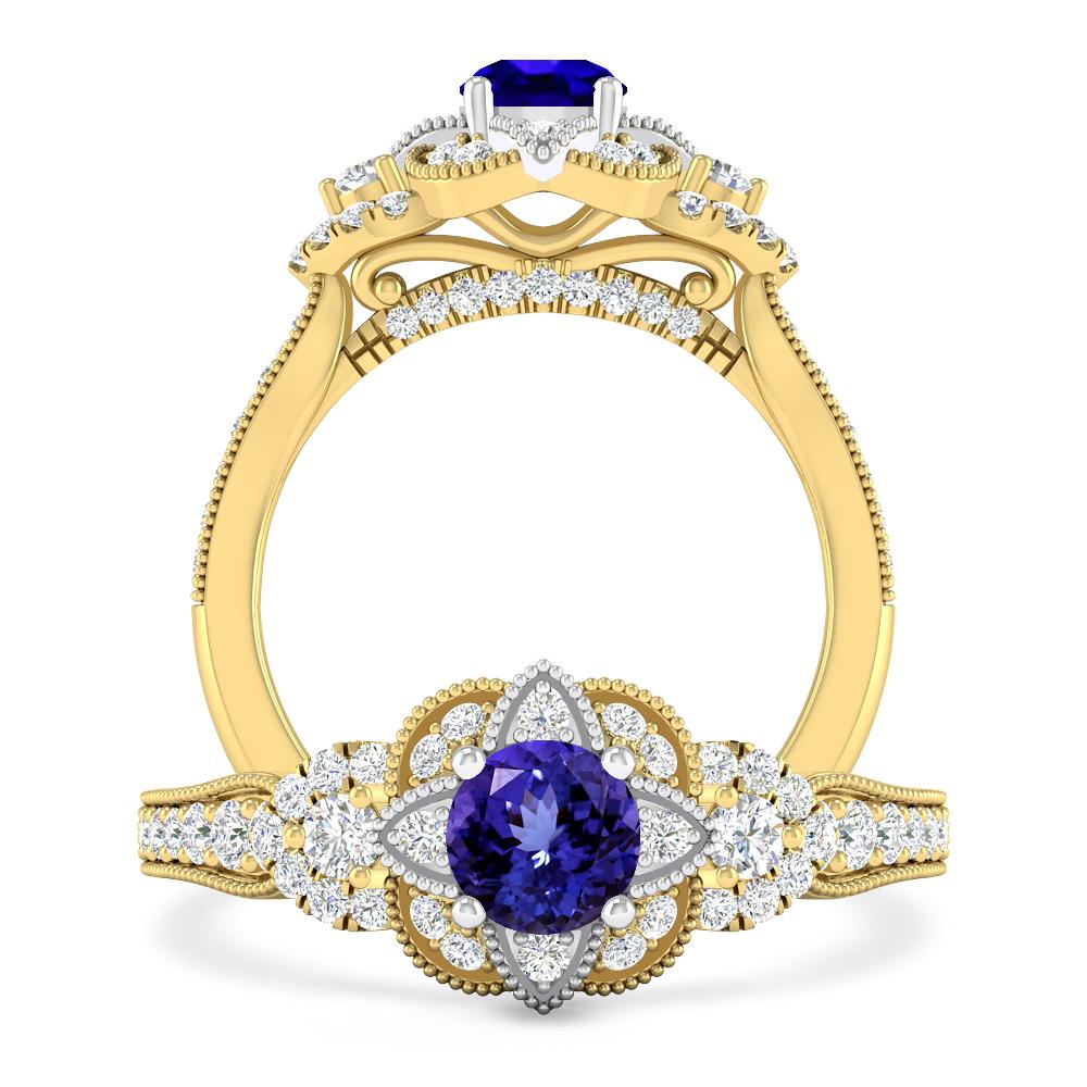 Yellow Gold - Tanzanite